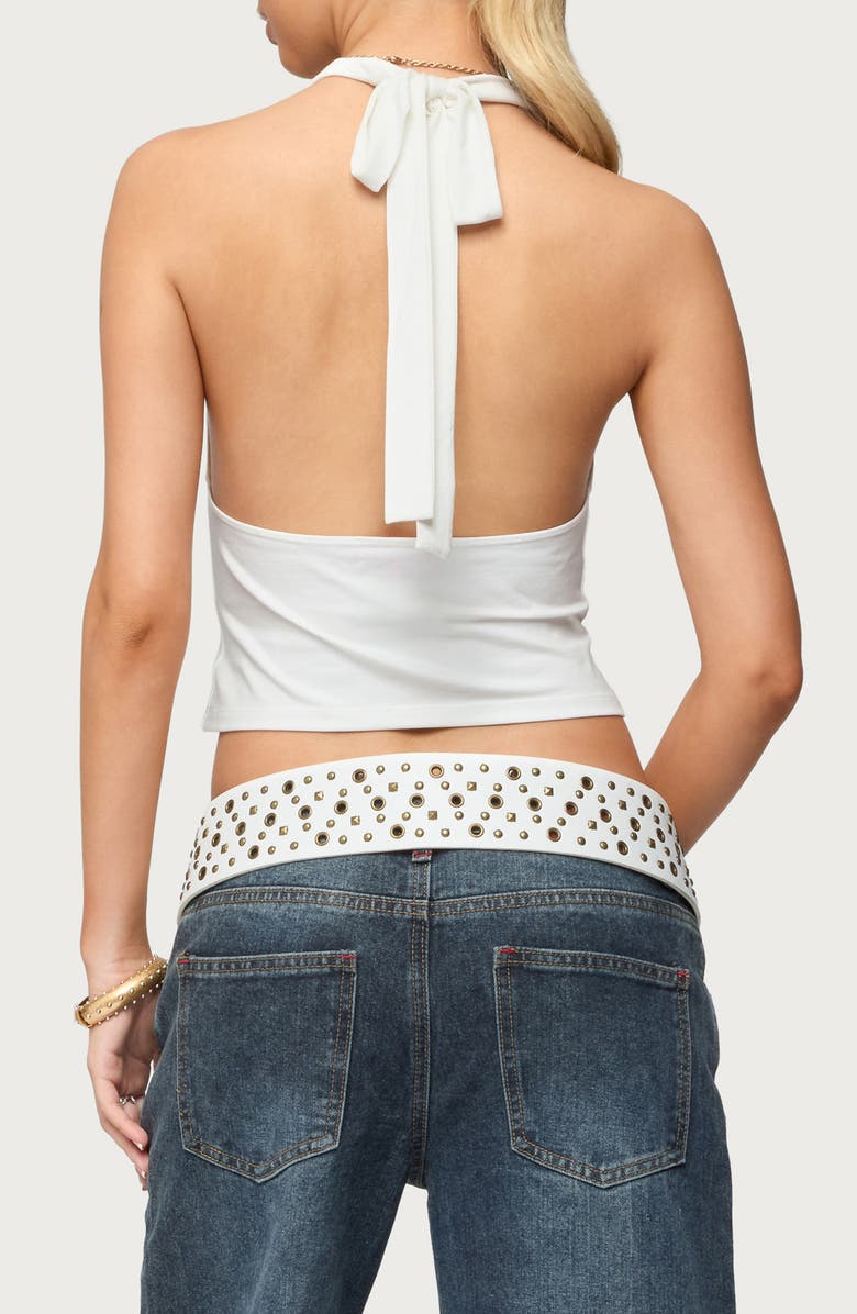 EDIKTED Crop Halter Top, Alternate, color, White