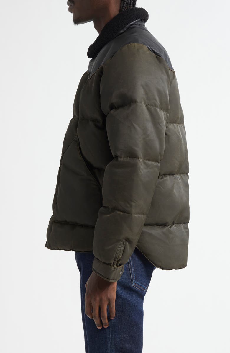 Double RL Surrey Mixed Media Puffer Jacket with Genuine Shearling Collar, Alternate, color,