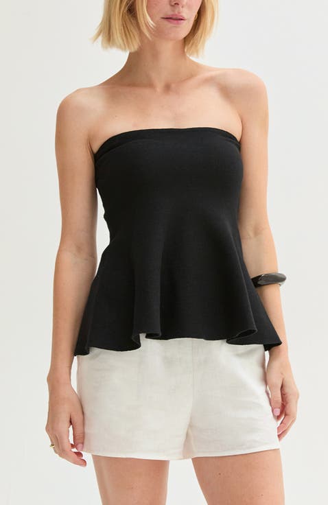 Jacquard Knit Peplum Top