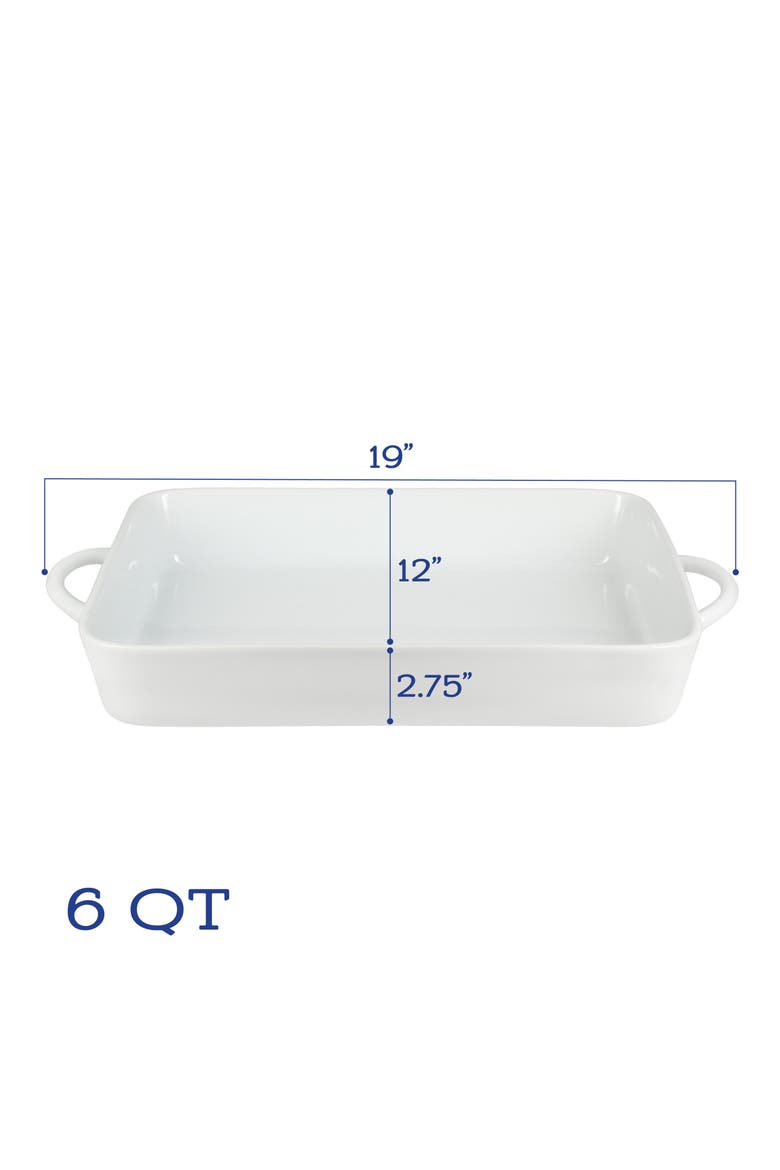 Taos Rectangular 6-Quart Baking Dish, Alternate, color, WHITE