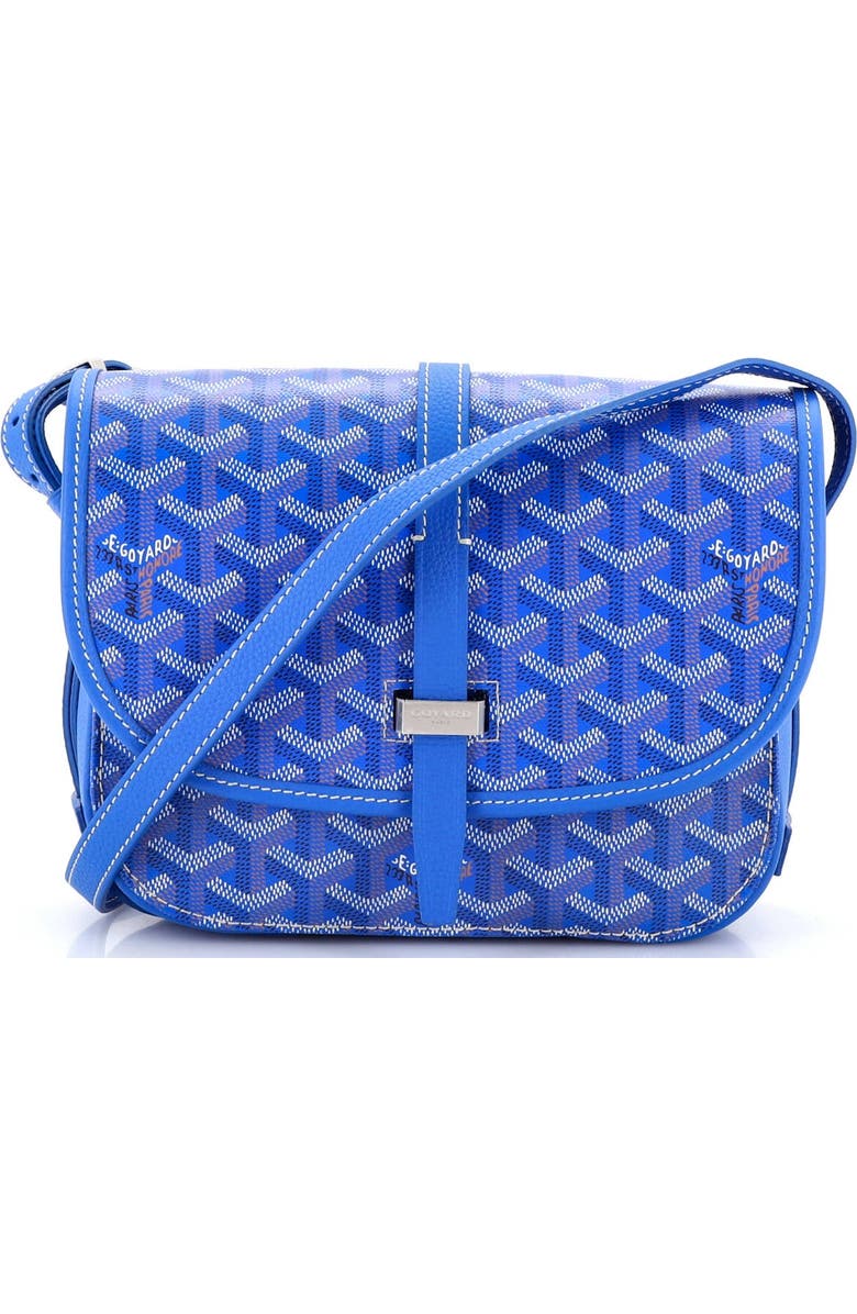 Pre-Owned Goyard Belvedere III Messenger Bag Coated Canvas with Leather PM, Main, color, Blue