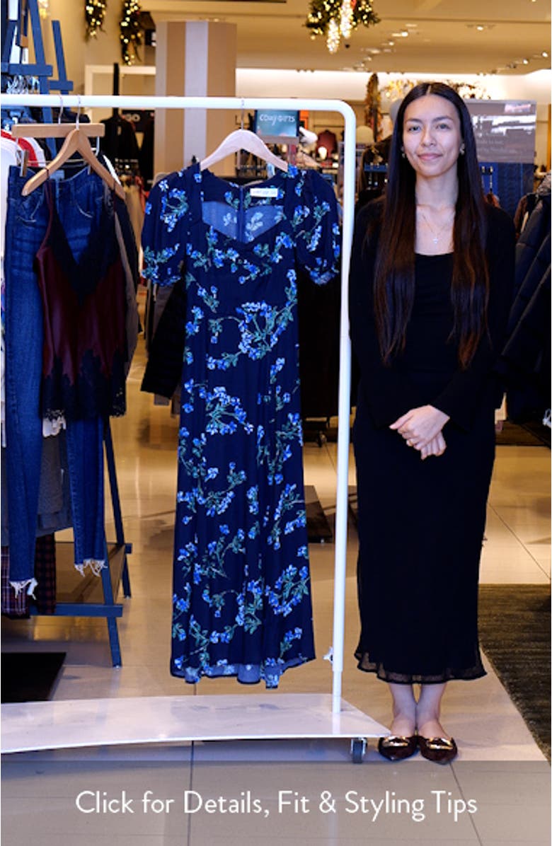 Hendrix Floral Print Midi Dress, sales video thumbnail