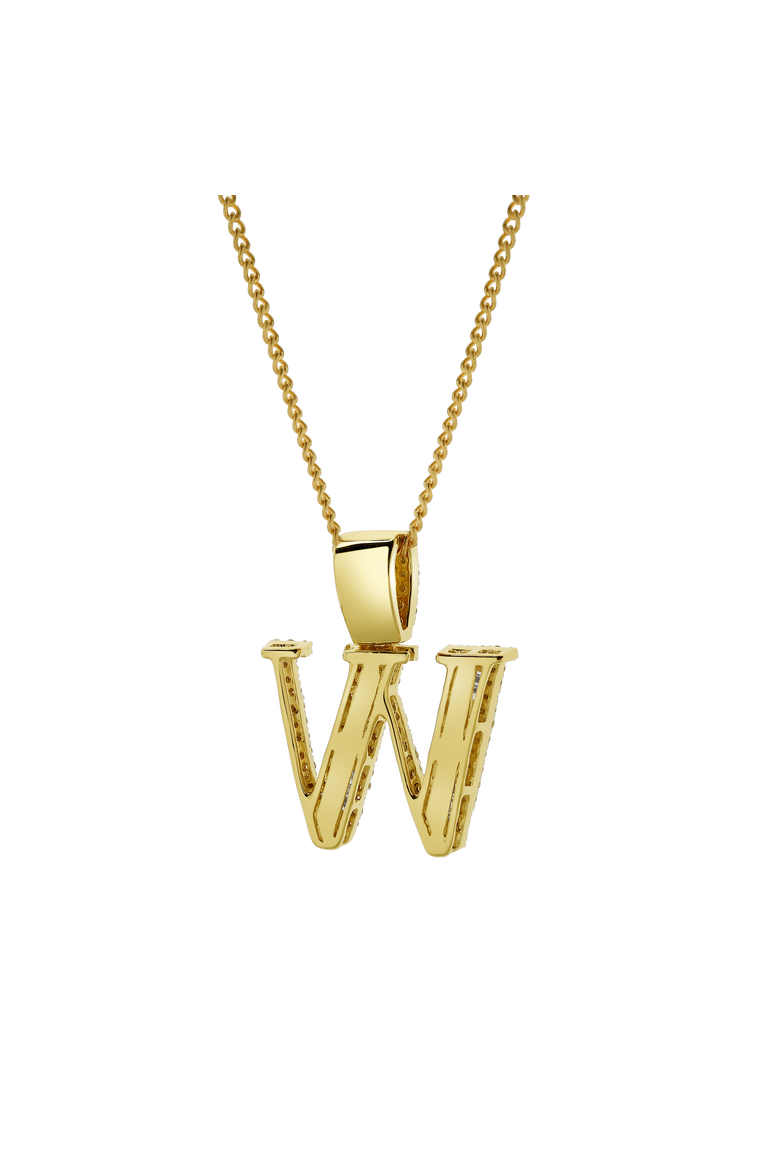 W Initial Diamond Pendant 10K Yellow Gold - 0.82 Carats, Alternate, color, 10K Yellow Gold -