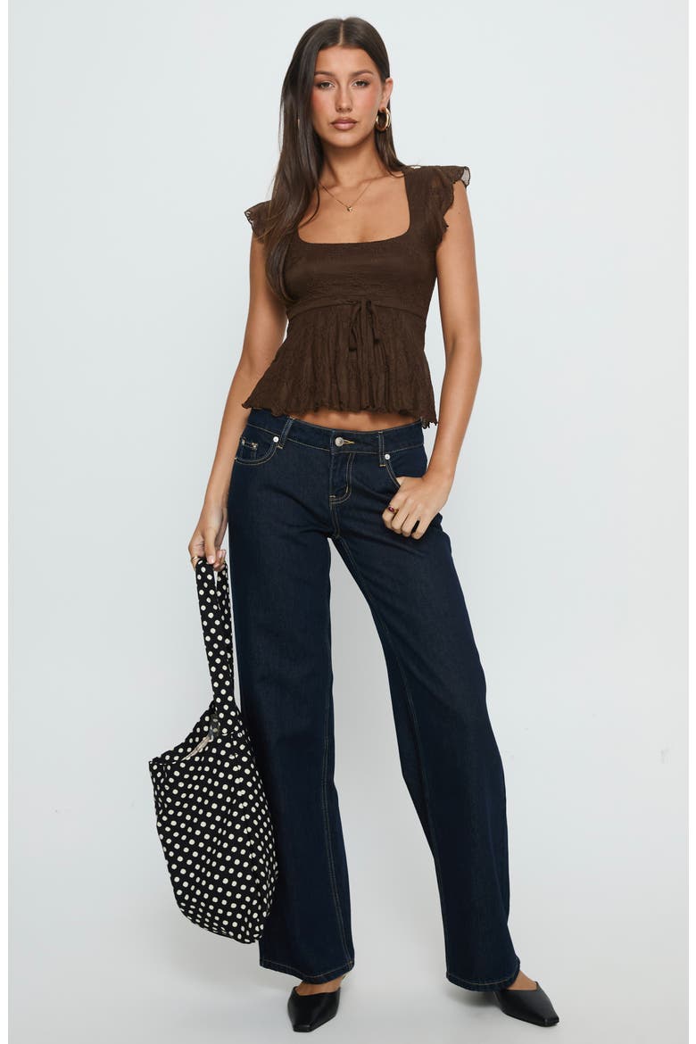 Auroraah Ruffle Crop Top, Alternate, color, CHOCOLATE