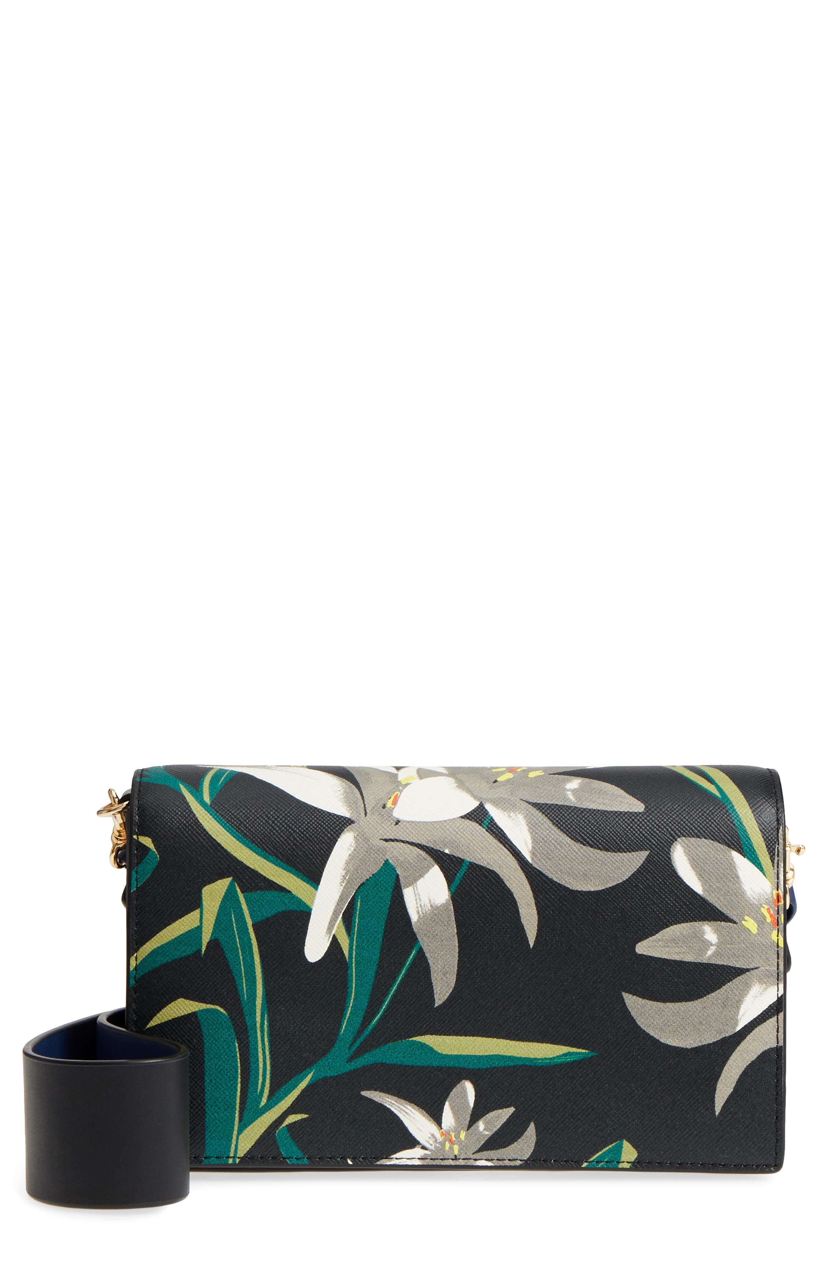 Diane von Furstenberg Soirée Leather Convertible Crossbody Bag, Main, color, 