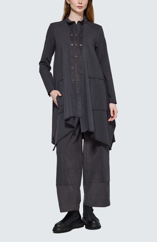 Luukaa Raven Asymmetric Cord-panel Jacket In Black