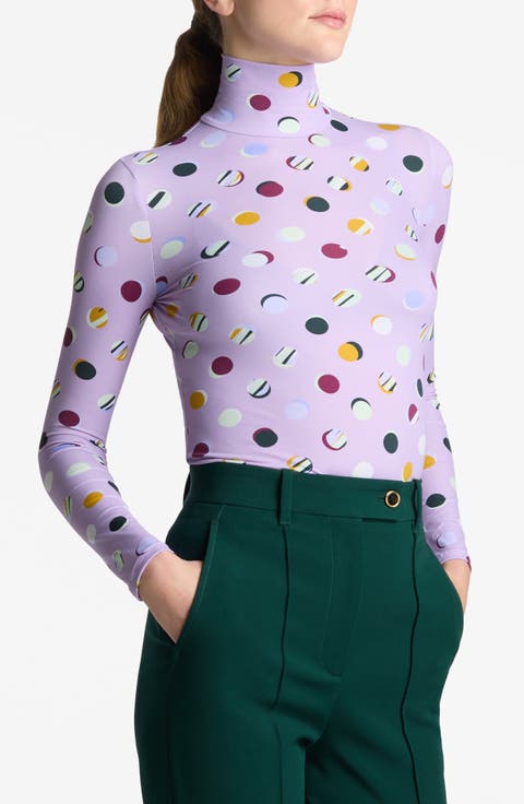 Nuda Collage Dot Turtleneck Top