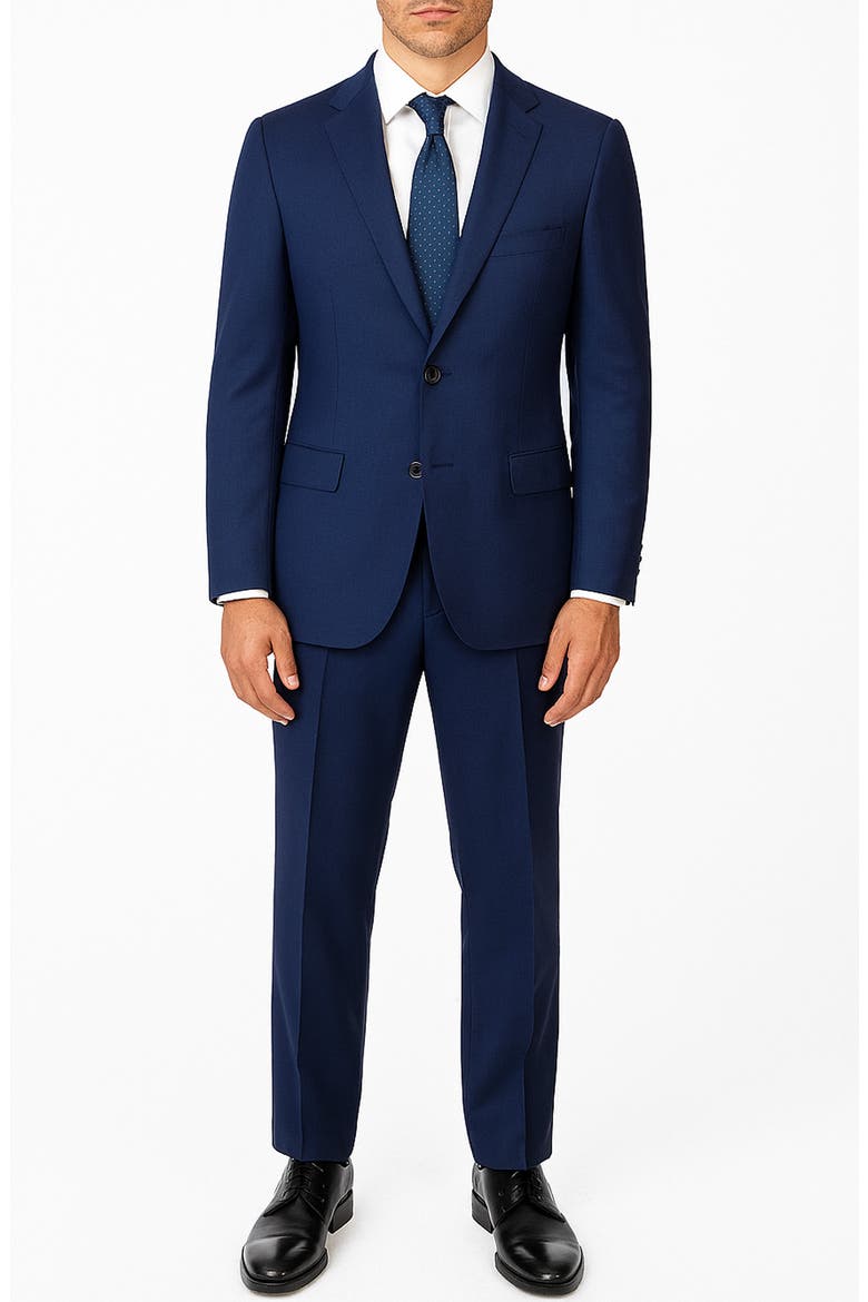 Navy Trim Fit Mélange Suit, Main, color, NAVY