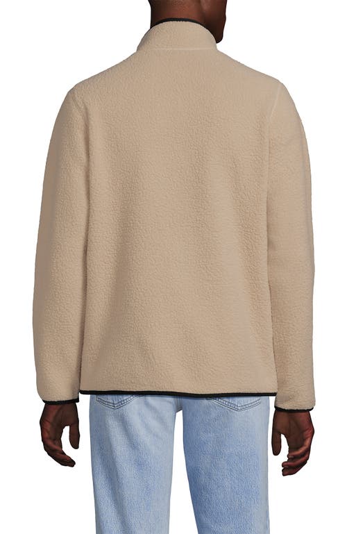 Lands' End Full Zip High Pile Fleece Jacket In Neutral