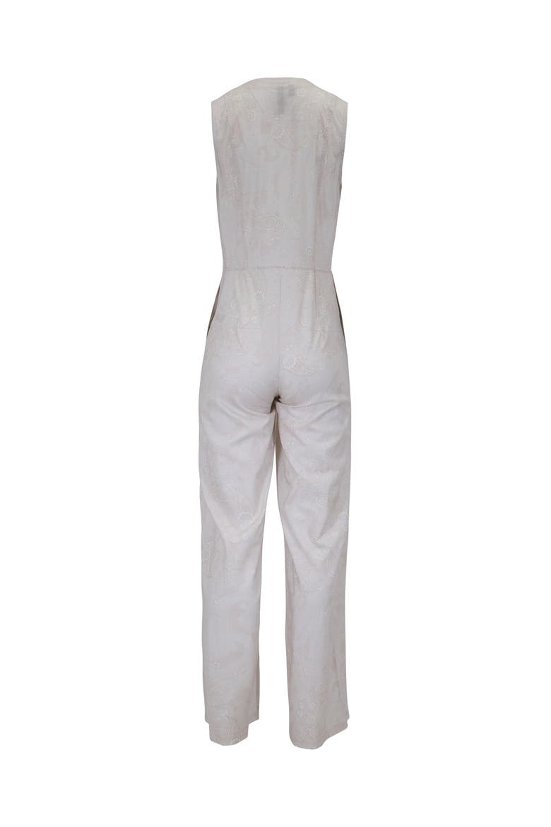 Paisley Explosion Womens Tailored Jumpsuit, Alternate, color, Paisley Explosion Ivory