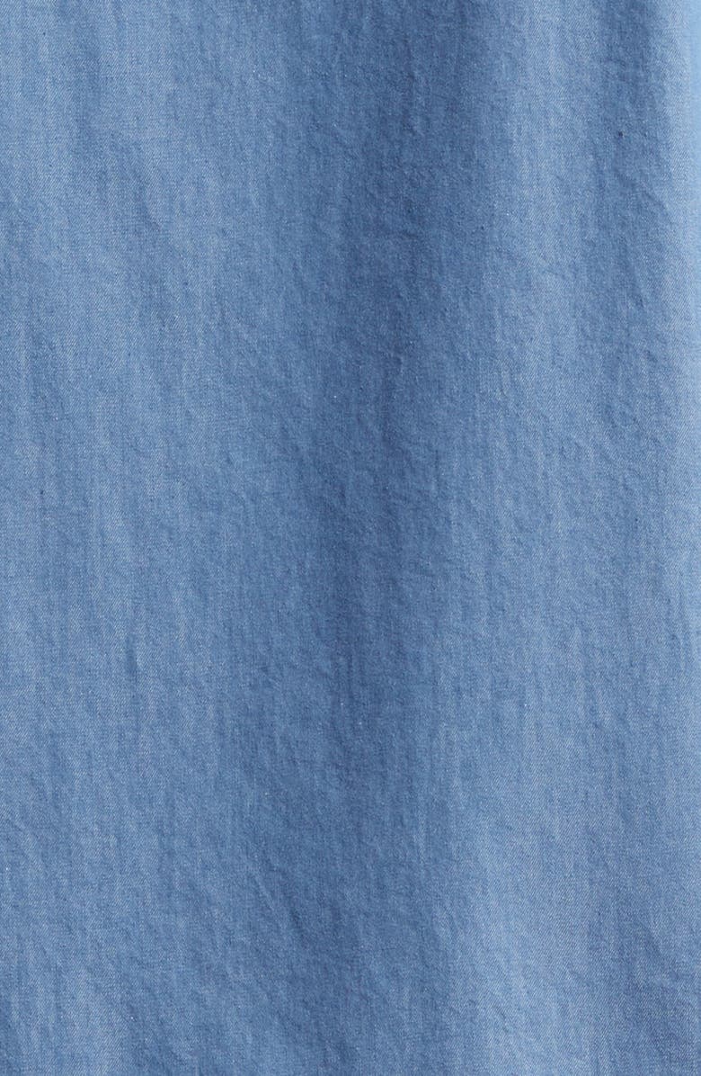 Moncler Logo Patch Denim Shirt Jacket, Alternate, color, Blue Horizon