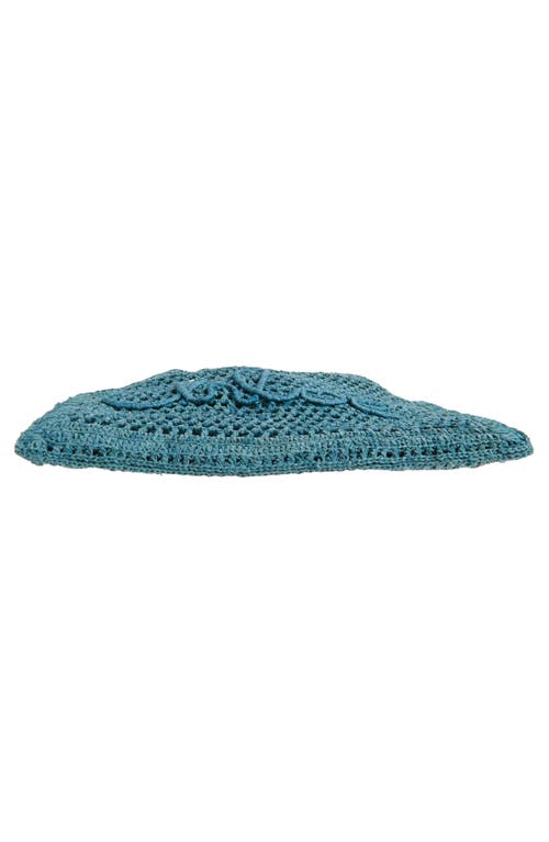 Chloé Teal Green Raffia Summer Banana Shoulder Bag In Stormy Sea