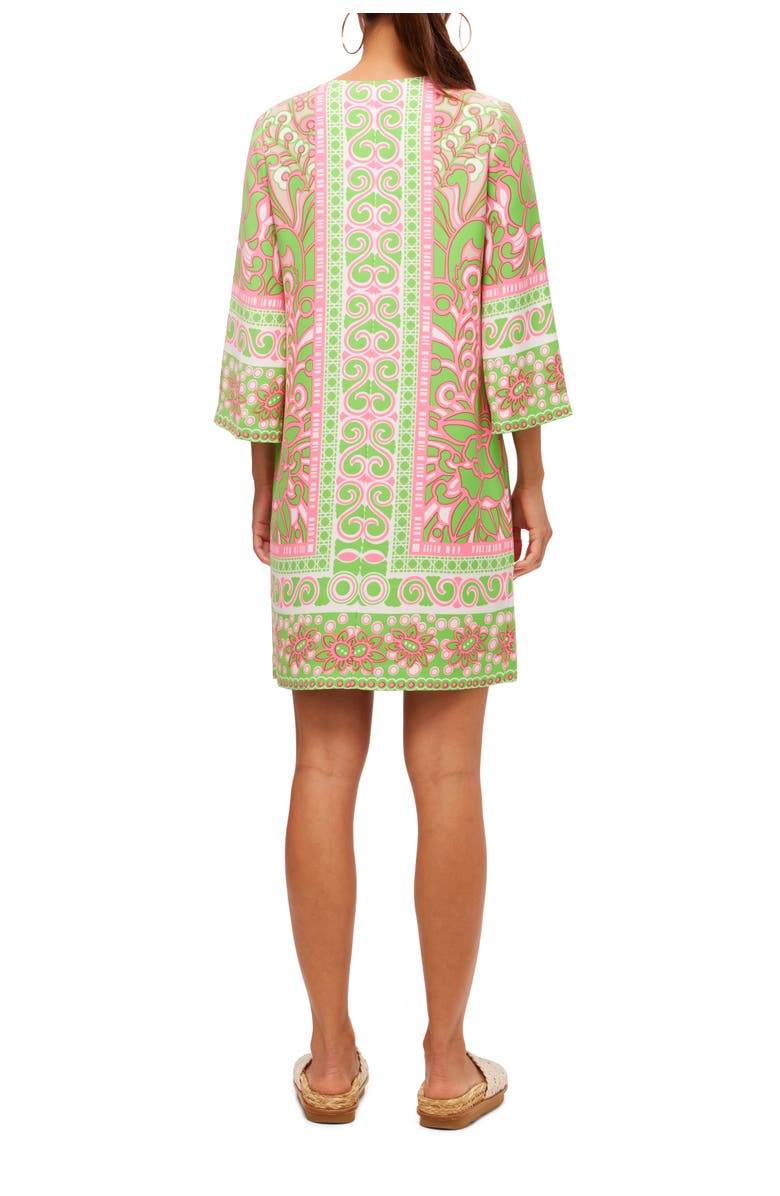 Trina Turk Zip Front Printed Botanical Shift Dress, Alternate, color,