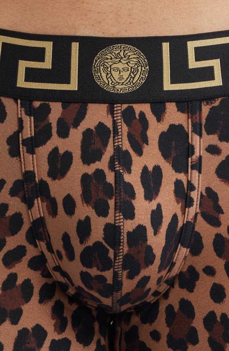 Versace Leopard Print Long Stretch Cotton Trunks | Nordstrom