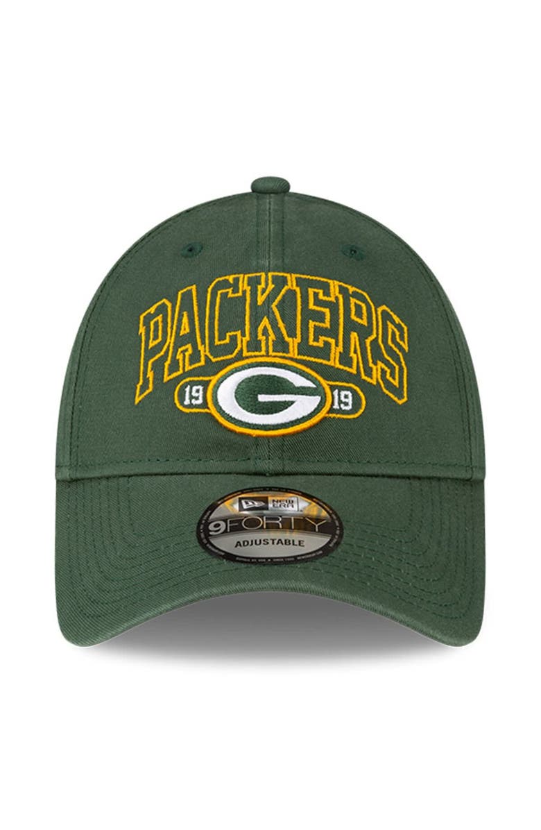 New Era Men's New Era Green Green Bay Packers Outline 9FORTY Snapback Hat, Alternate, color, 