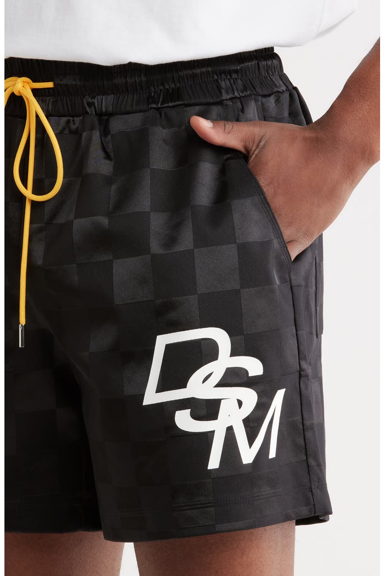 Checkered Shorts, Alternate, color, BLACK