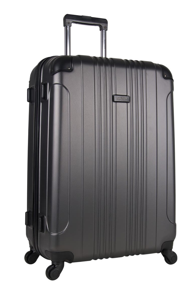 Out of Bounds Lightweight Hardside 4-Wheel Spinner Carry-On Luggage, Alternate, color, CHARCOAL