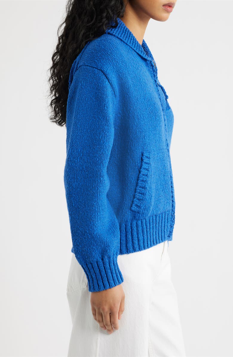 Polo Ralph Lauren Wave Logo Cotton Zip Cardigan, Alternate, color, Sapphire Multi