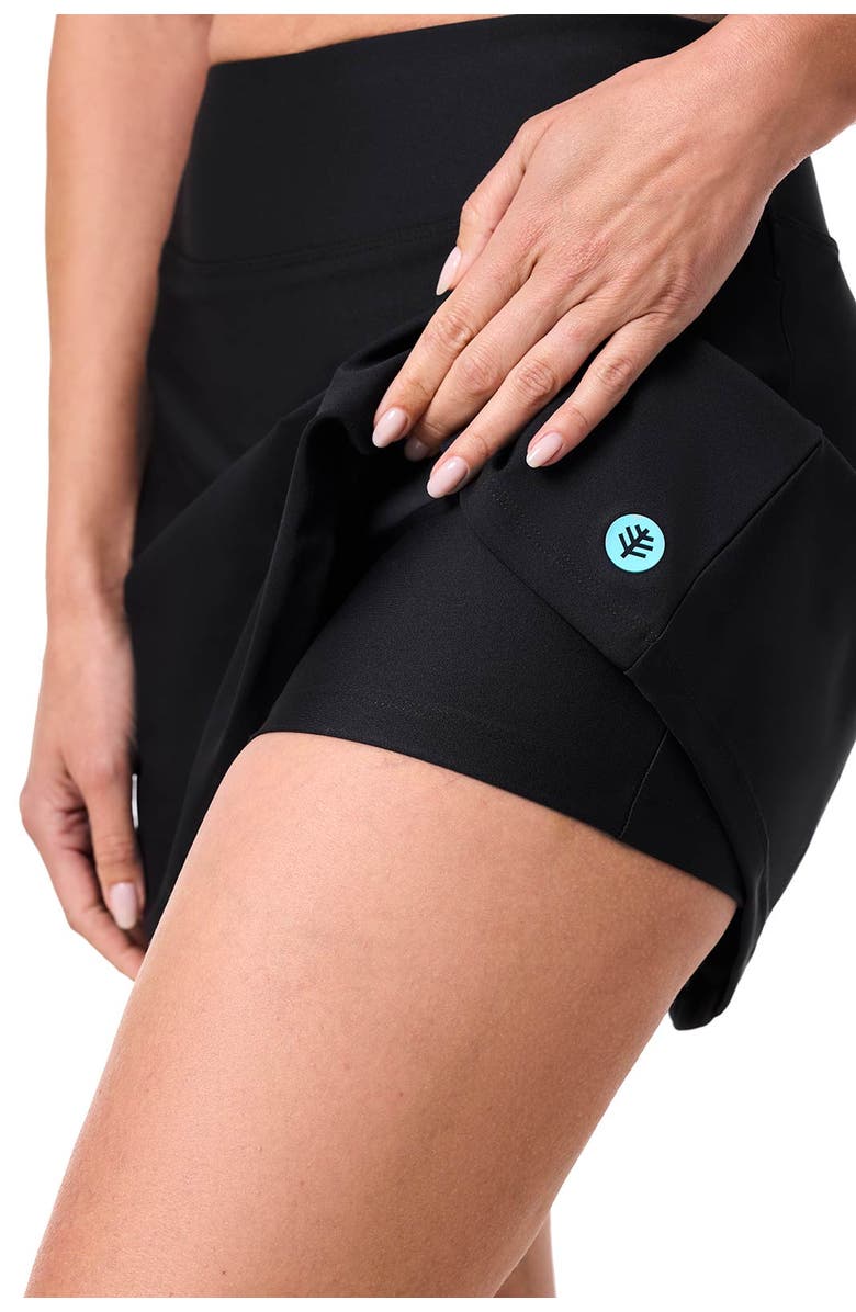 Coolibar Women's High-Waist Swim Skort - UPF 50+ Sun Protection - Sandbar, Alternate, color, Black
