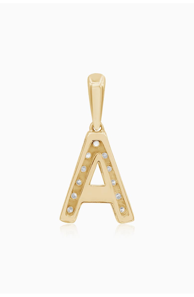Oradina 14K Gold Luxe Letter Diamond Initial Pendant Charm, Alternate, color, Yellow Gold - A