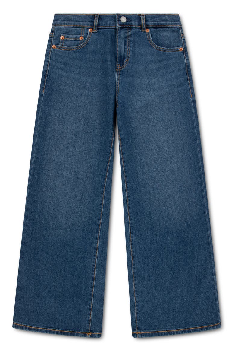 Kids' High Waist Baggy Jeans, Main, color, PACIFIC BLUE