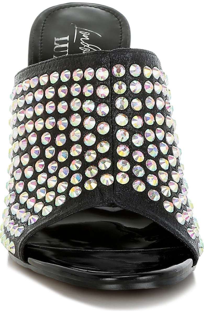 LONDON RAG Farasha Rhinestone Pump Sandal, Alternate, color, Black