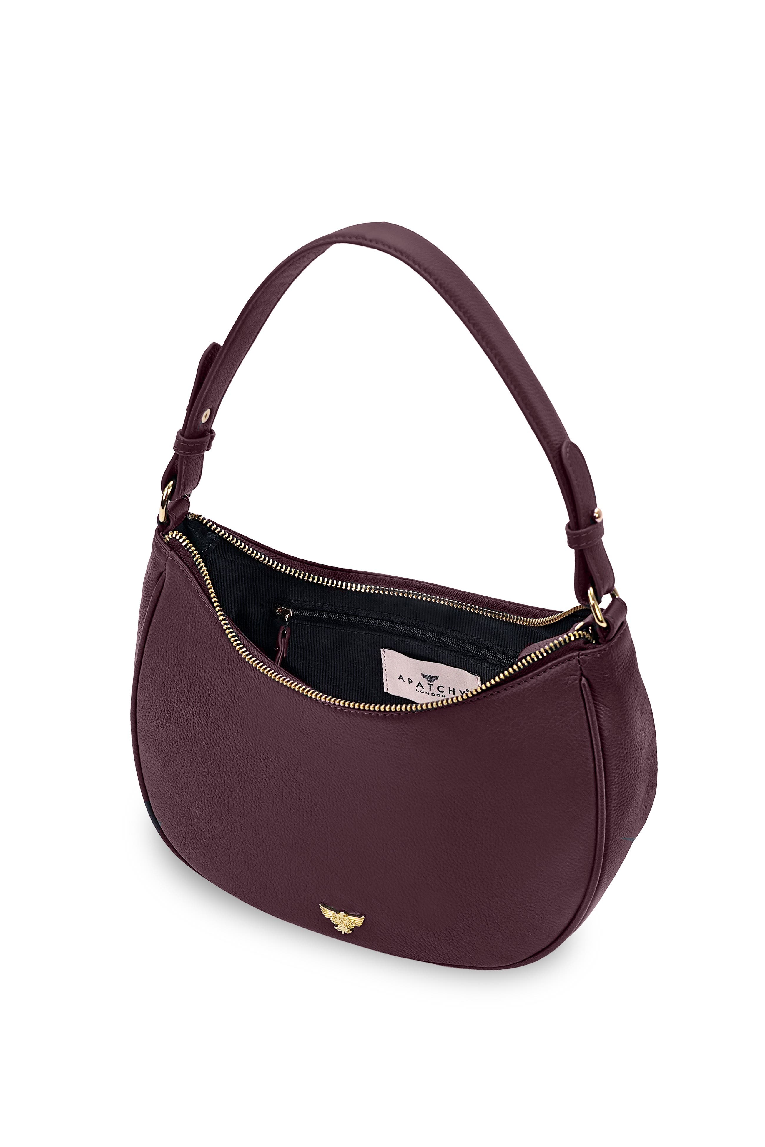 The Lucy Leather Bag, Alternate, color, Burgundy