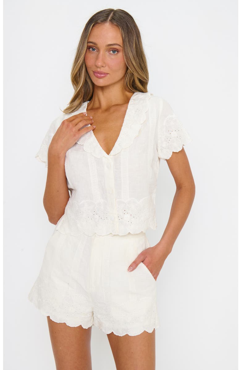 Show Me Your Mumu Lyla Top, Main, color, White Eyelet Embroidery