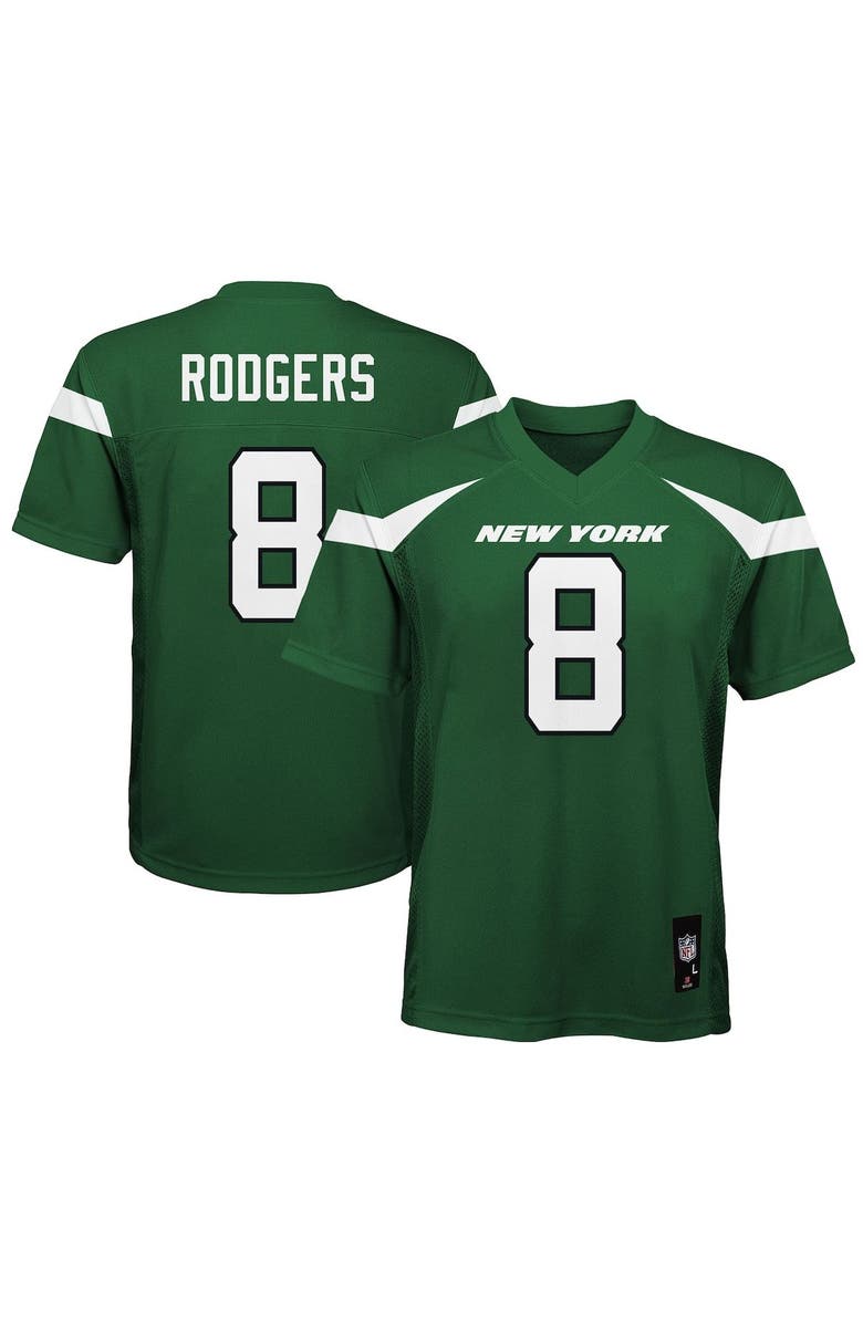 Outerstuff Youth Aaron Rodgers Gotham Green New York Jets Replica Player Jersey, Main, color,