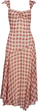 Reformation Zea Plaid Sleeveless Maxi Dress