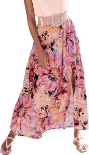 LASCANA Women's Flowy Floral Maxi Skirt