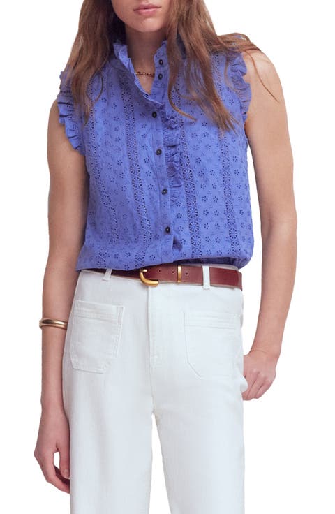 Isabel Broderie Sleeveless Cotton Top