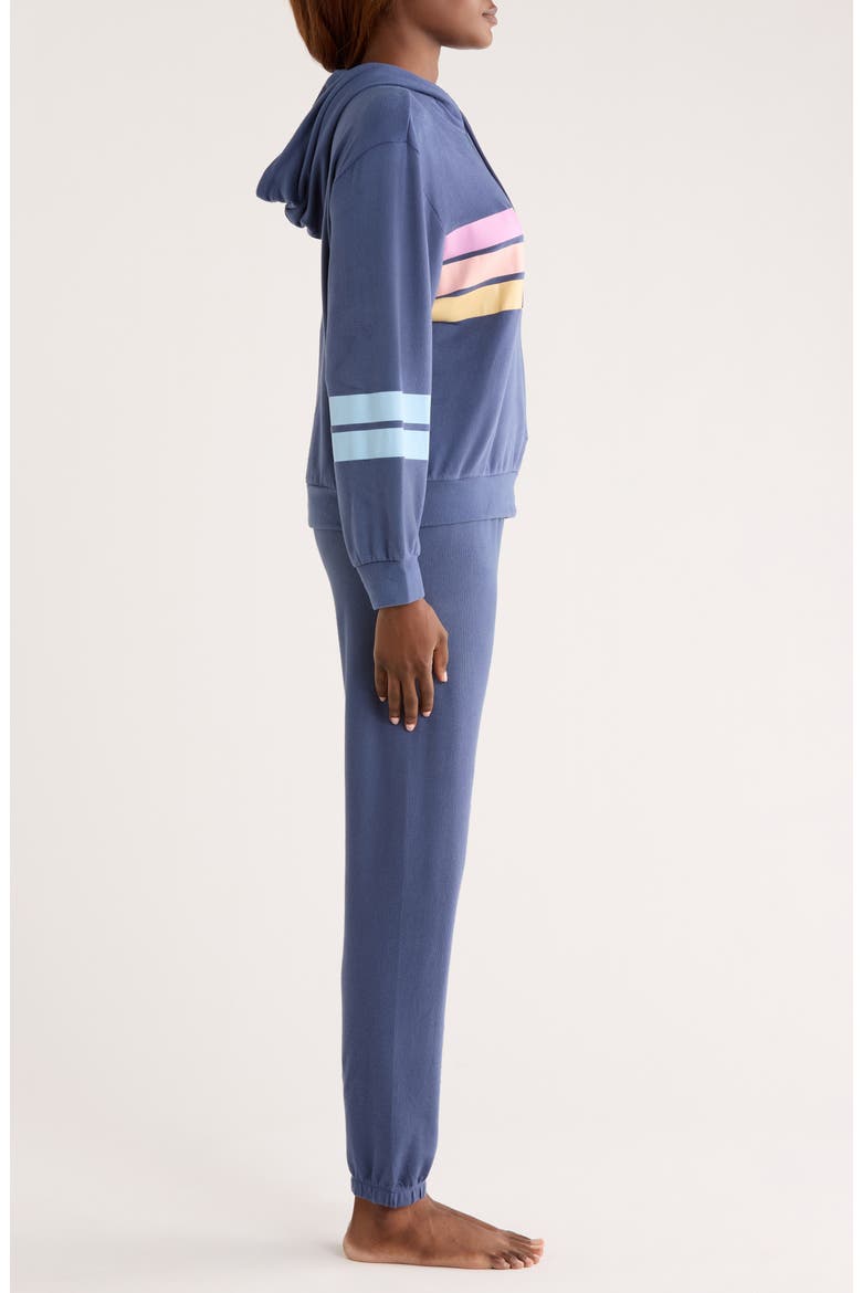 Stripe Pajama Hoodie & Jogger Set, Alternate, color, BLUE STEEL