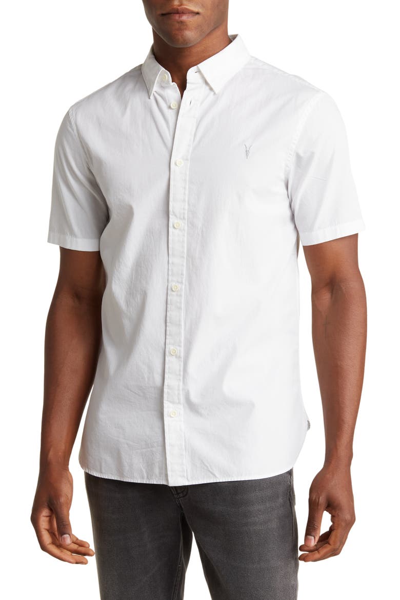 Riviera Short Sleeve Button-Up Shirt, Main, color, WHITE