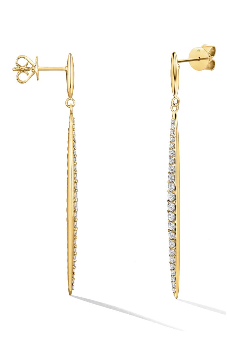 Classic Diamond Stiletto Drop Earrings, Alternate, color, YELLOW GOLD/ DIAMOND