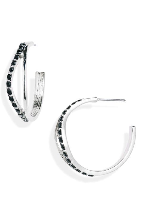 Crystal Cutout Hoop Earrings