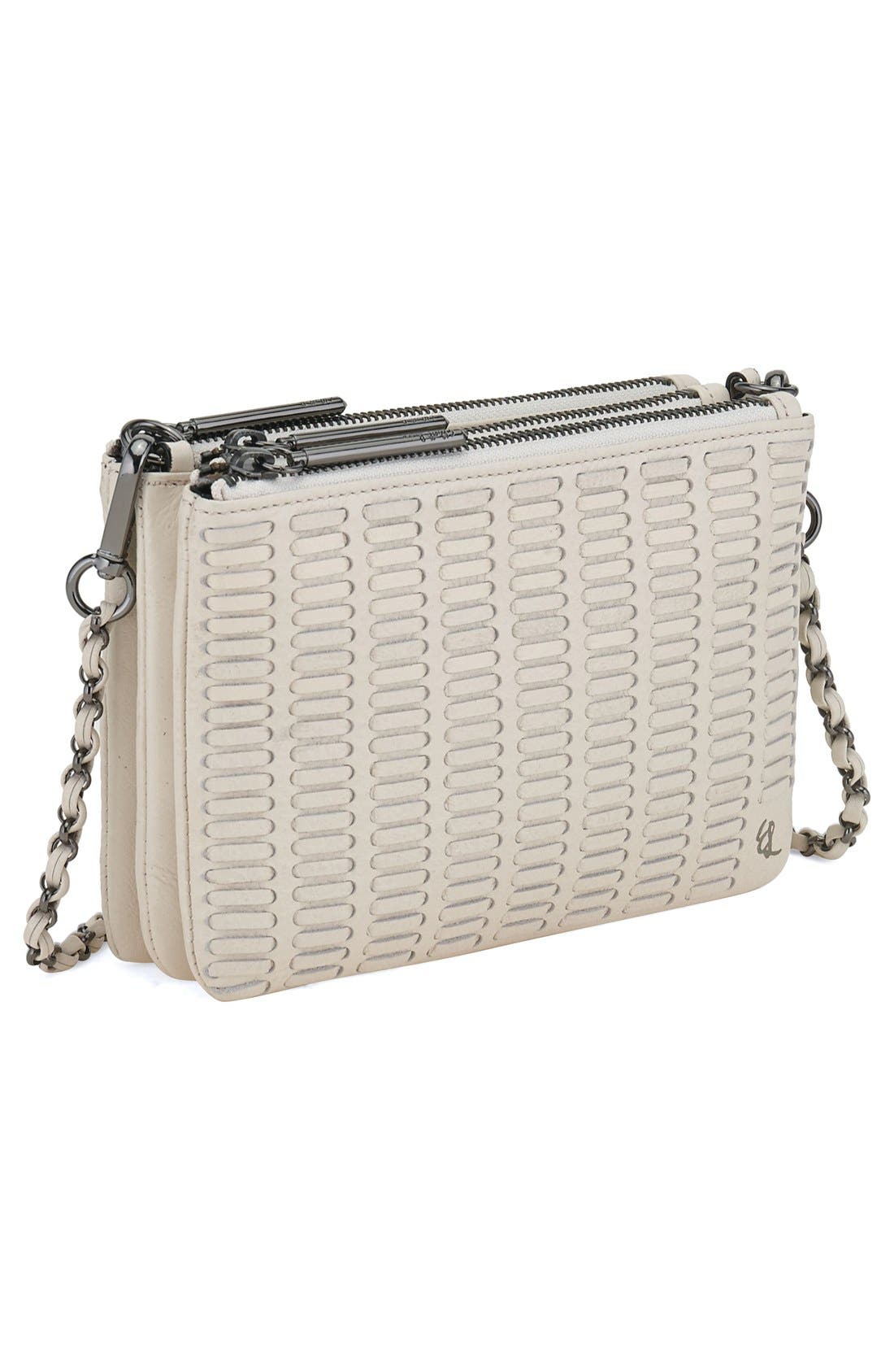'Sacha' Woven Leather Clutch, Alternate, color, LINEN JAKARTA