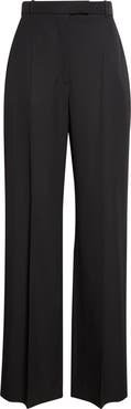 McQueen High Waist Wool Straight Leg Pants