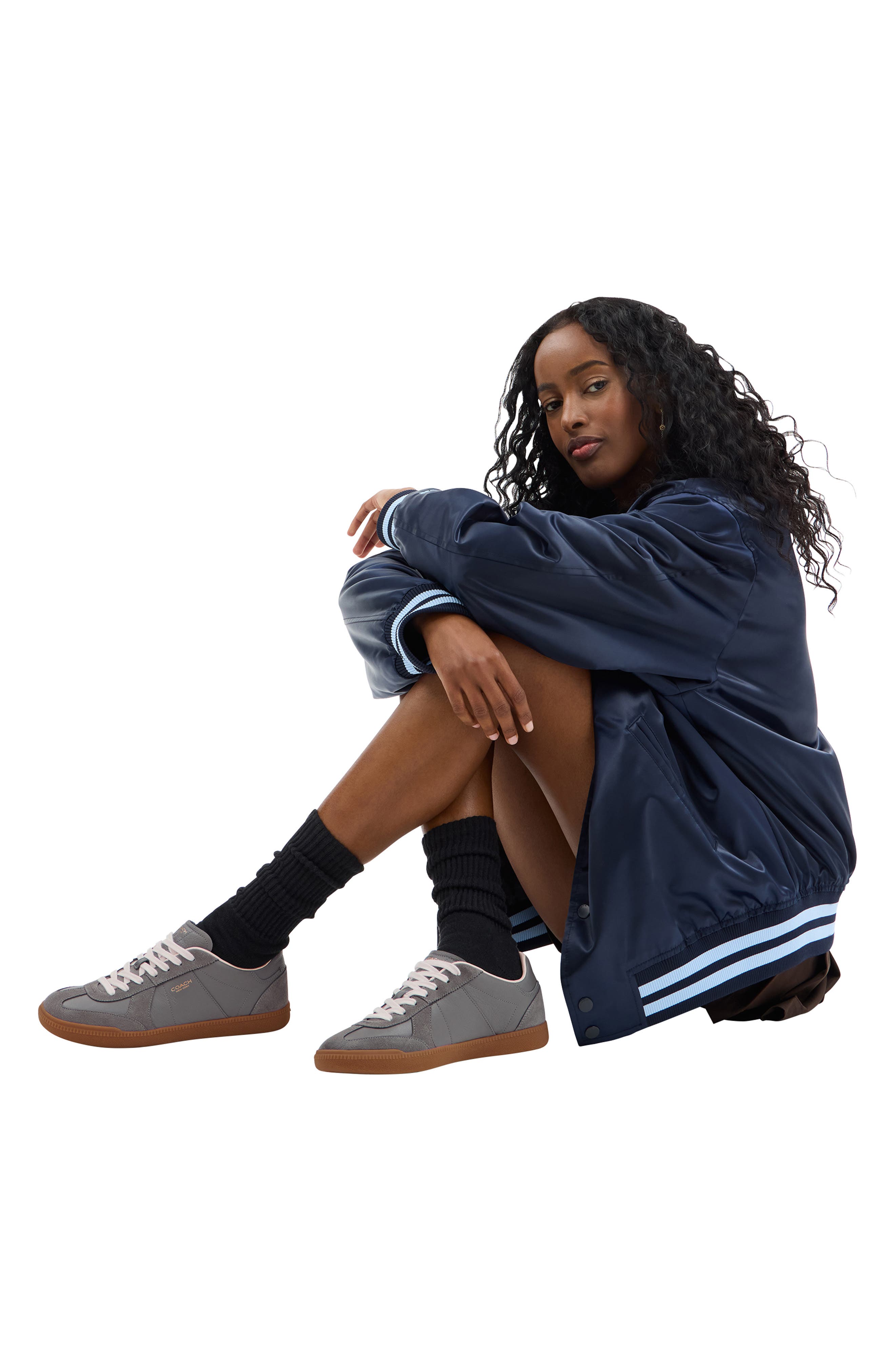 COACH Ellis Low Top Sneaker, Alternate, color, Charcoal