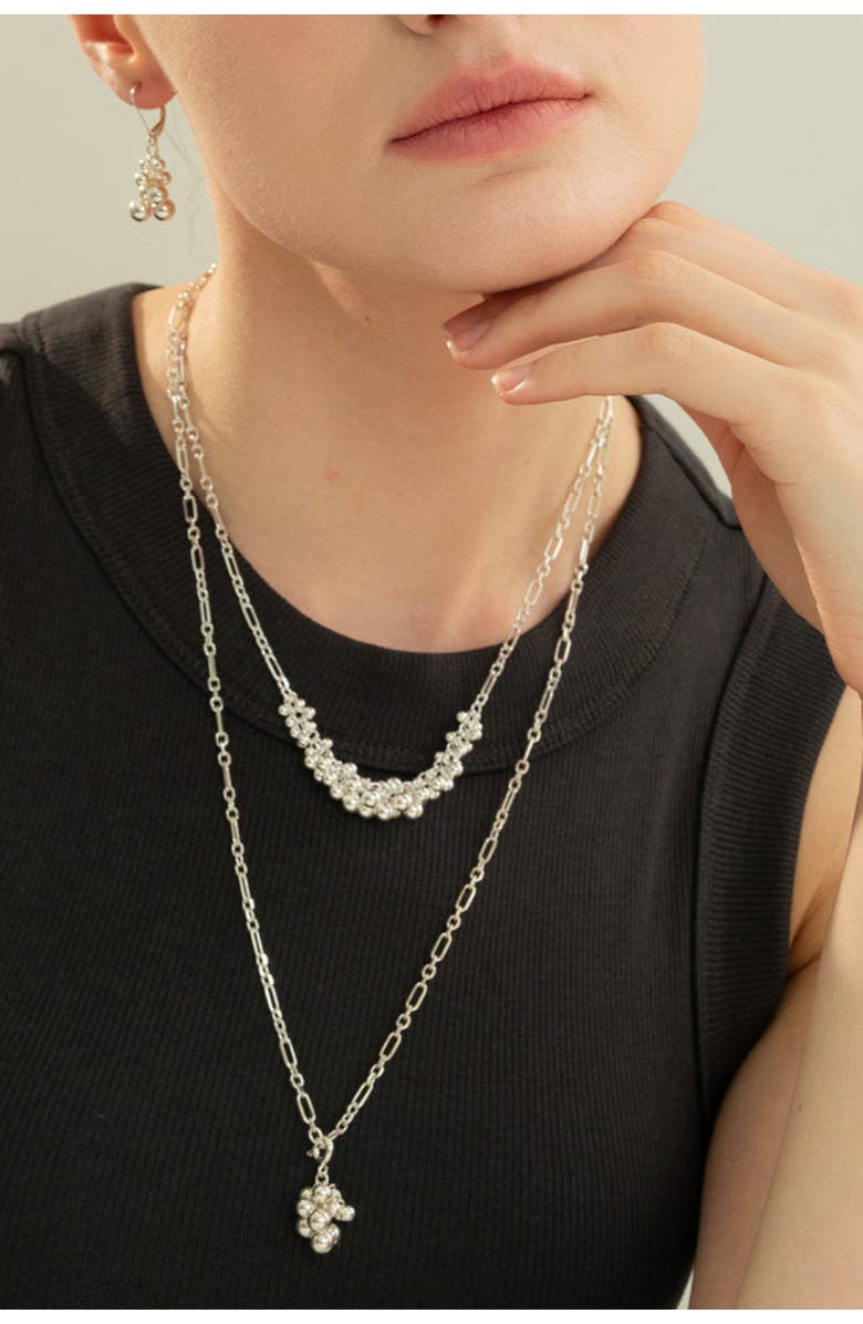 Bearfruit Jewelry Sterling Silver Vivienne Statement Bouquet Chain Necklace, Alternate, color, Silver