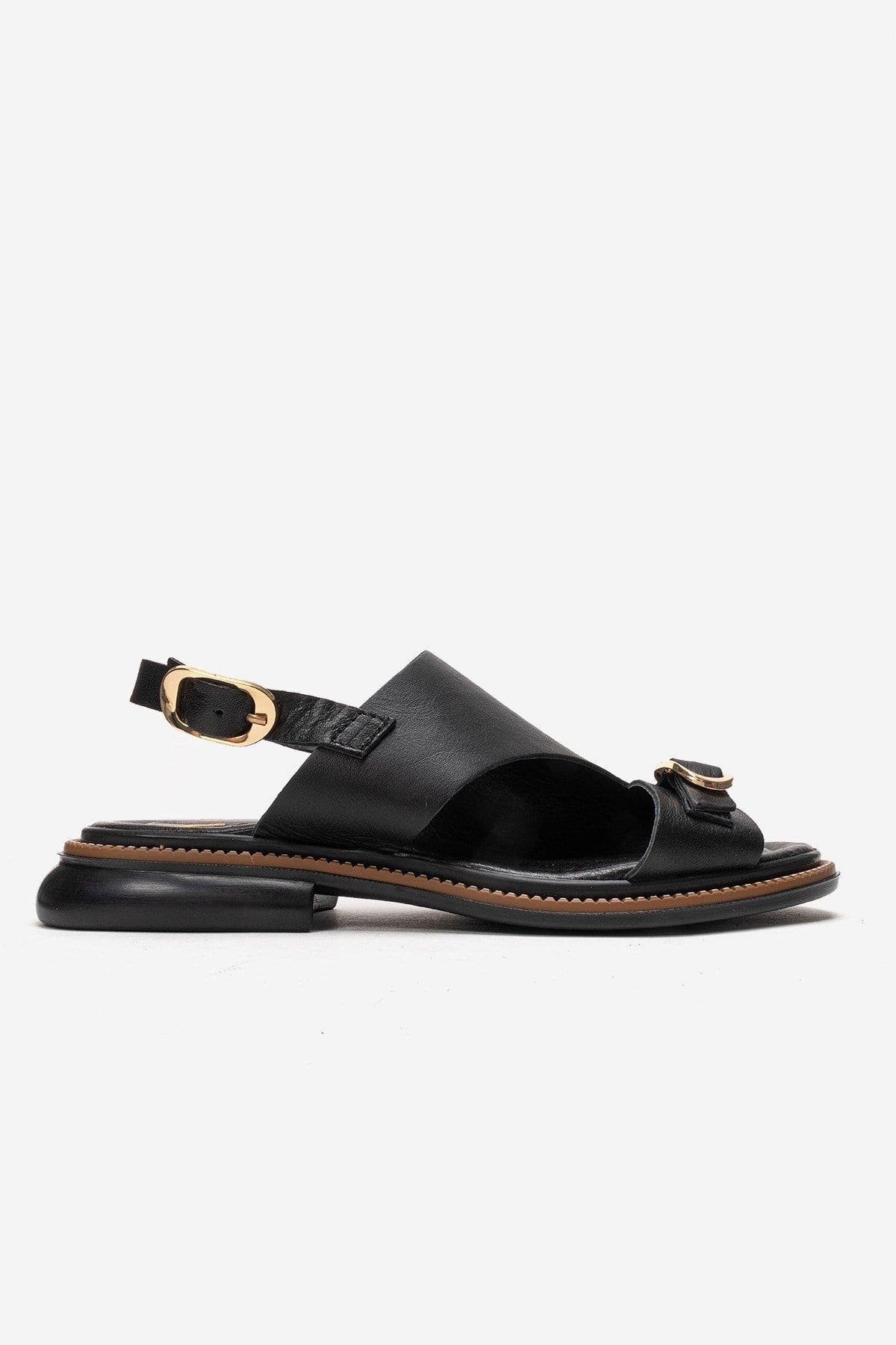 Forever & Always Shoes Cruel Leather Sandal, Alternate, color, Black