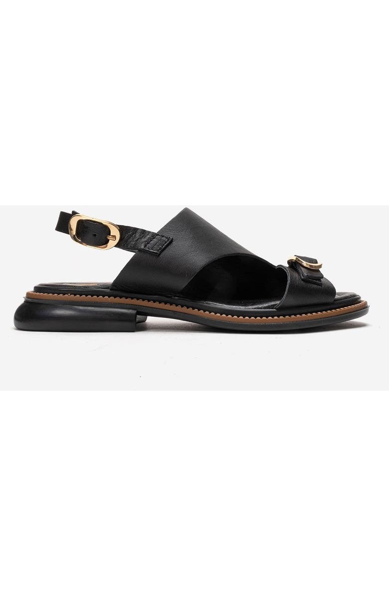 Forever & Always Shoes Cruel Leather Sandal, Alternate, color, Black