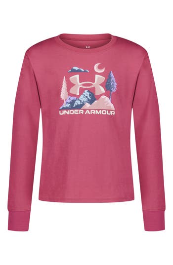 Under Armour Kids' Long Sleeve Forest Moon T-shirt In Pink