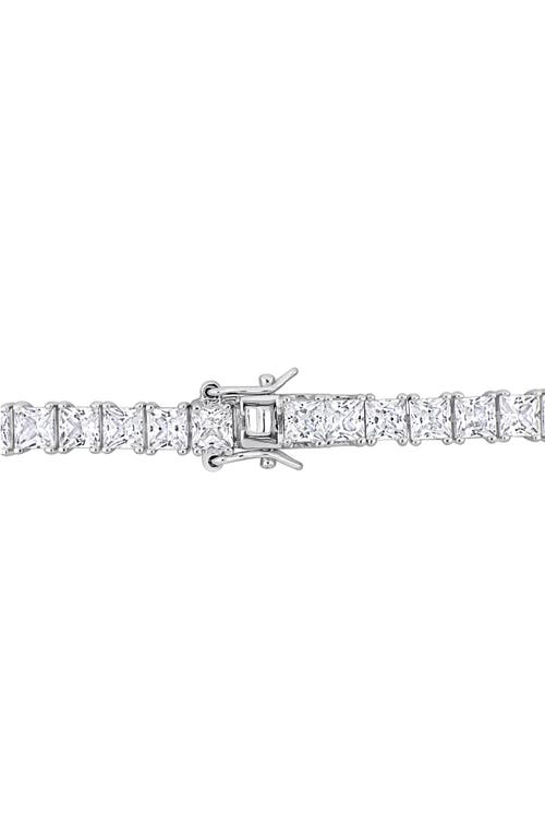 Delmar Sterling Silver Lab Created Sapphire Bracelet In White