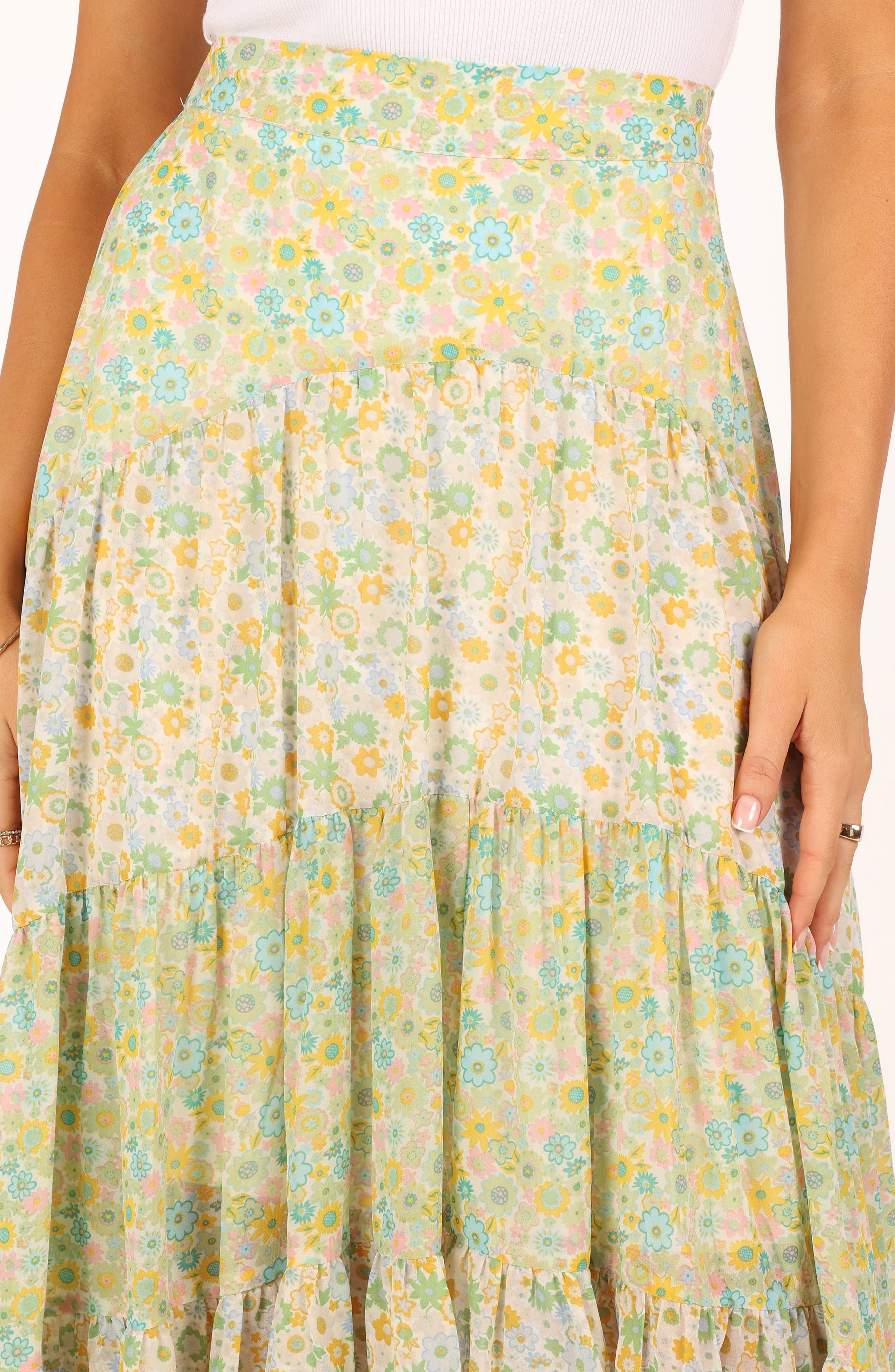 Petal & Pup Webster Tiered High-Low Midi Skirt (Women) | Nordstromrack