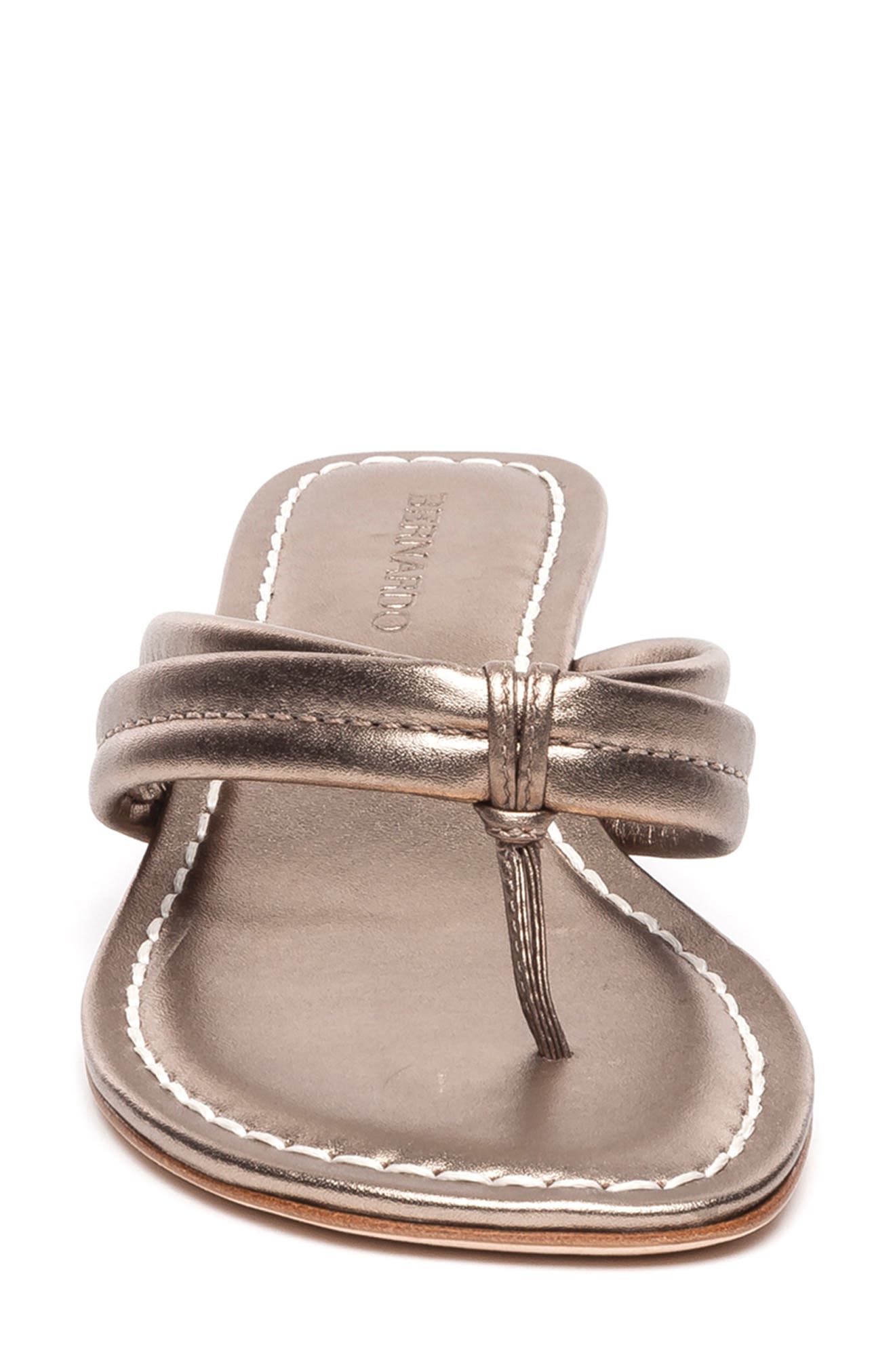 Bernardo Miami Demi Wedge Sandal, Alternate, color, PLATINUM ANTIQUE LEATHER
