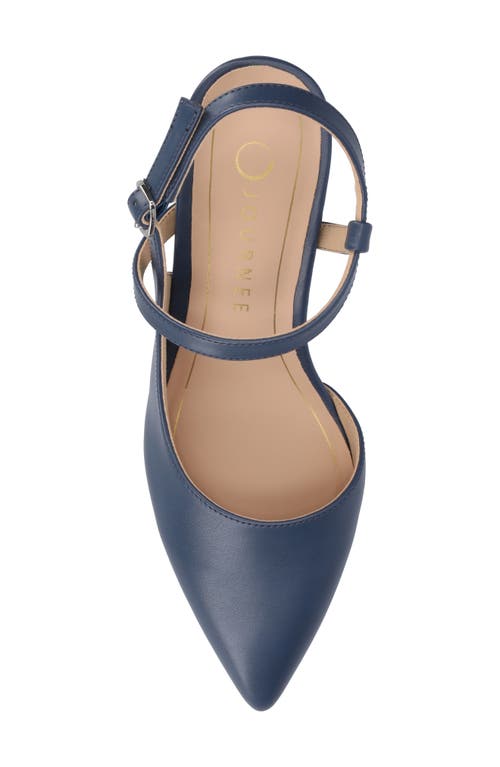 Journee Collection Scipio Pointed Toe Pump In Navy