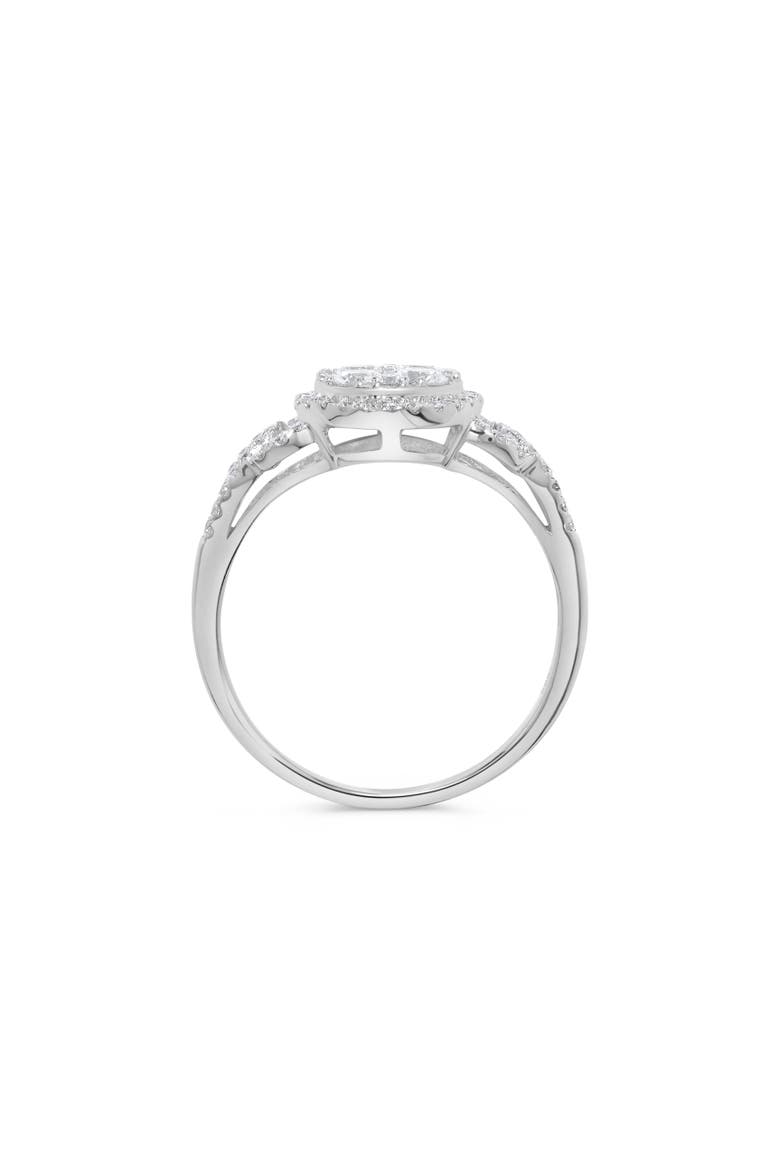 Circle Shaped Round Diamond Cluster Ring in 14K White Gold, Alternate, color, 14K White Gold