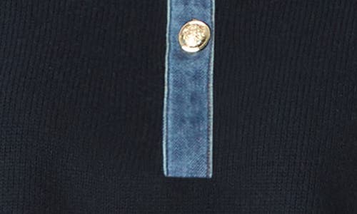 Do By Dee Ocleppo Rae Denim Detail Sweater In Blue