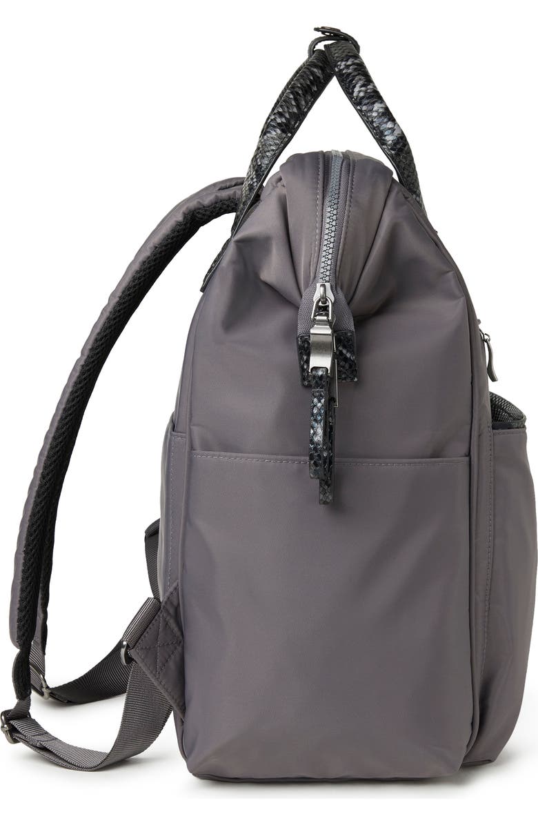 BAGGALLINI Soho Laptop Backpack, Alternate, color, Smoke / Faux Python Trim